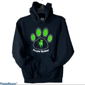 People Walker Dog Paw Hoodie Sweatshirt Black Green New Shirt Animal Lover